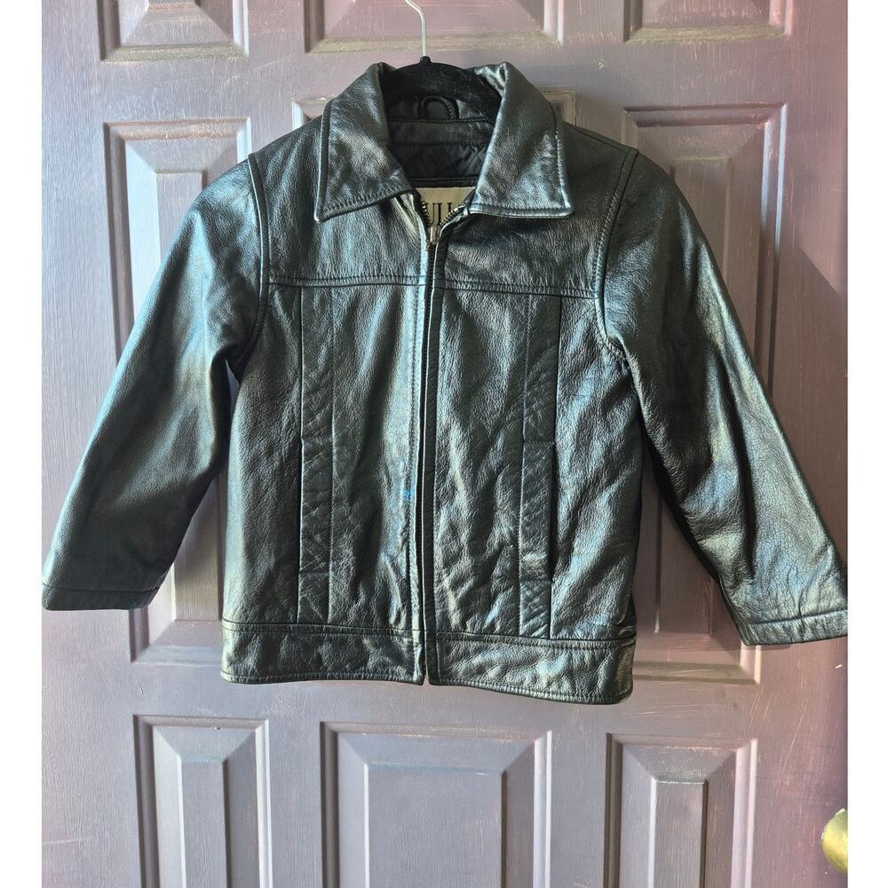Vintage Wilsons leather M.Julian  black kids bomber jacket size small perfect!